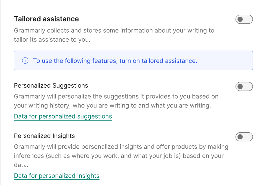 CMP — feature consent toggle